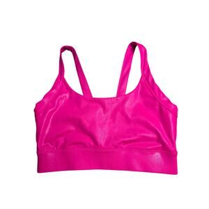 Carbon38 Hot Pink Sparkle Sports Bra S Womens Wireless Pullover Athletic Yoga